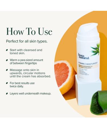 InstaNatural Vitamin C Moisturizer 3.4 fl oz - Brightening & Hydrating Face Cream - Buy Online on GoSupps.com