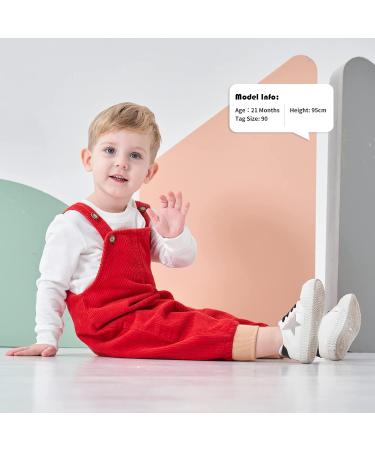 Volunboy Unisex Baby Cotton Dungarees | Toddler Corduroy Striped Overalls | 18-24 Months | Red - Buy Online on GoSupps.com