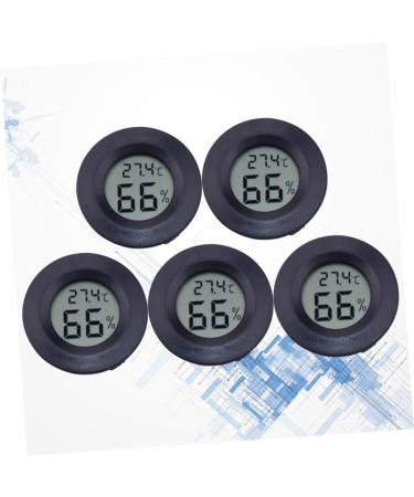 POPETPOP 5pc Mini Digital Reptichip Celsius Meter Round Humidity Temperature Gauge Hygrometer Indoor Humidity Reptile Pet Temperature Meter Celsuis Glass Moisturizer Electronic Black 4.5X1.5CM - Buy Online on GoSupps.com