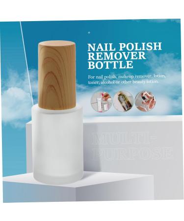 POPETPOP 1 Set Manicure Tools Push down Dispenser Bottle Cosmetic Bottle Makeup Remover Bottle Nail Polish Remover Container Empty Cosmetic Jars Glass Wooden Multipurpose Travel 10X3.5X3.5CM Yellow - Buy Online on GoSupps.com