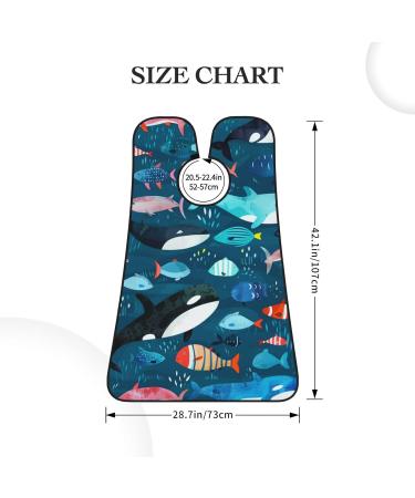 Whale Print Beard Bib Apron - Non-Stick Beard Hair Catcher for Men | Perfect Shaving Gifts | One Size Black - Buy Online on GoSupps.com