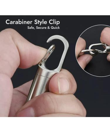 Stainless Steel Pill Holder Keychain with Carabiner Clip | Large Pill Fob for Travel & Daily Use - Buy Online on GoSupps.com