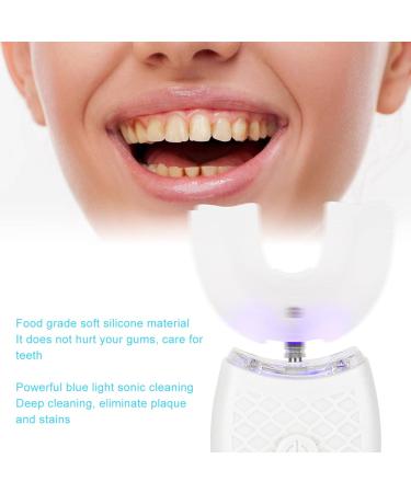 U-Shaped Electric Sonic Toothbrush for Adults | Wireless Charging Tooth Cleaner with Cold Light Teeth Whitening | Oral Care Tool for Travel & Home - White - Buy Online on GoSupps.com