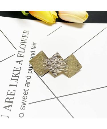 Prosy Vintage Small Overlapping Diamond Hairpin Metal Geometry Pitted Hair Barrettes Hair Clasp Hair Accessories Hair Clips for Women and Girls (Gold) - Buy Online on GoSupps.com