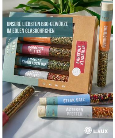 LAUX BBQ 5 Series Gift Box - 5 Premium Grill Spices for Father's Day - Ultimate BBQ Accessories Set - Perfect Grilling Gifts - Buy Online on GoSupps.com