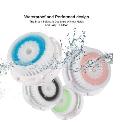 Deep Pore Facial Cleansing Brush Replacements Head - Replacement Head Acne Prone Black Heads and Oily Skin Smart Profile Mia 1 Mia 2 Mia 3 (Aria) Plus Pro Alpha Fit etc - 4 Packs 4pack Colorful