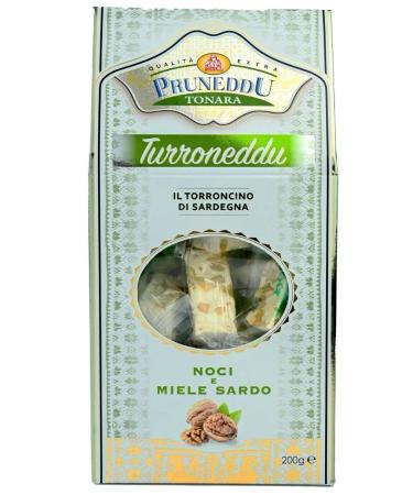 Torroncini with walnuts and honey from Sardinia (hard) 200g gift packaging white nougat torrone pruneddu torronificio artigianale