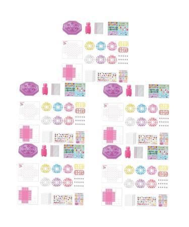 minkissy 5 Sets Children's Nail Art Toys Children Manicure Toy Nail Accessories Charms Kid Nail Polish Diy Kids Nail Art Kit Toddler Nail Polish Kit Make up 3d Plastic Nail Stickers