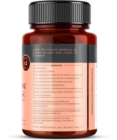 Pureclinica Magnesium Double Strength Sleep Complex 1500 mg x 180 Tablets 2 Vials of 90 247 mg Elemental Magnesium Bisglycinate Malate LTaurate & LTheanine 6 Month Supply - Buy Online on GoSupps.com
