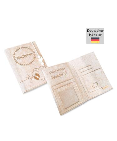 Pundus Premium Beige Mutterpass Cover - Stylish Organizer for Pregnancy Documents & Ultrasound Photos | Perfect Gift for Moms-to-Be - Buy Online on GoSupps.com