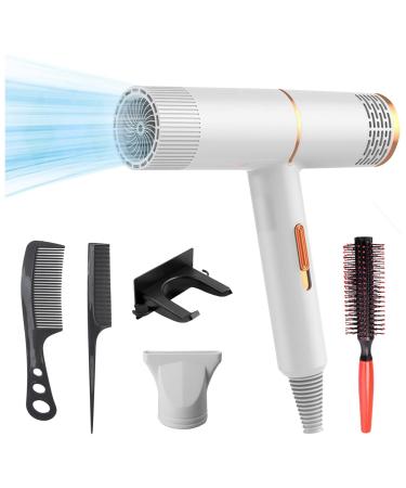 Electric Professional Hair Dryer Multi-Color Electric Hair Dryer High-Power Electric Hair Dryer High-Speed Lightweight Travel Hairdryer Home Hair Dryer 3 Mode Wet and Dry (White)
