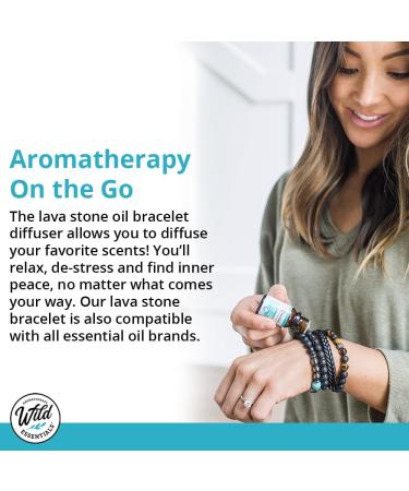 Buy Wild Essentials Turquoise & Hematite Lava Stone Essential Oil Diffuser Bracelet - Aromatherapy Jewelry for Men & Women - Expandable Up to 8 Inches - Buy Online on GoSupps.com