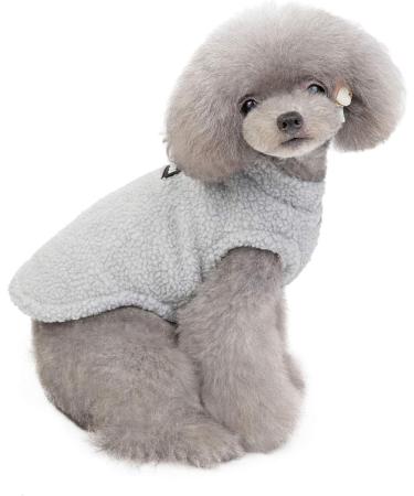 Tineer Pet Doggy Winter Coat - Warm Fleece Jacket for Small & Medium Dogs | Kashmir Lamb in Gray (L) - Buy Online on GoSupps.com