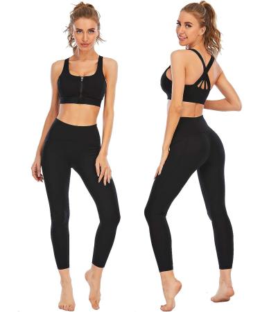 Cordaw High Impact Zipper Front Sports Bra - Black, Medium - Buy Online on GoSupps.com