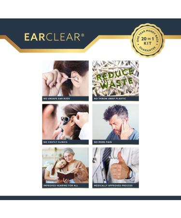 EarClear Ear Wax Remover Kit - 20-in-1 Cleaner with Olive Oil Drops for Safe & Effective Ear Cleaning - Buy Online on GoSupps.com