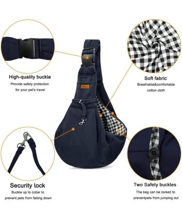 Cuby Adjustable Sling Pet Carrier for Dogs & Cats - Travel Bag with Buckles Dark Blue Single Shoulder Design - Buy Online on GoSupps.com