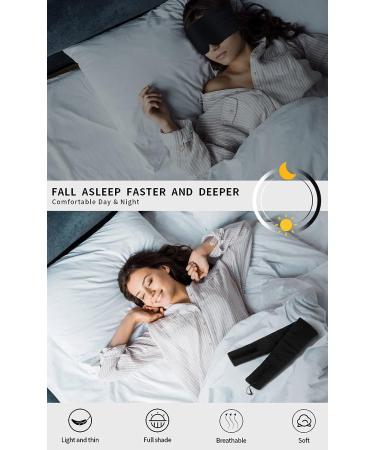 BLSSNZ Dual-Sided Light Blocking Sleep Mask - Large Adjustable Eye Mask for Side Sleepers - Black - Buy Online on GoSupps.com