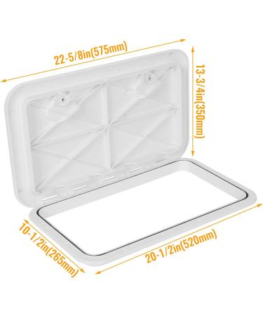 ECOTRIC 24 x 14 Deck Marine Access Hatch & Lid | Durable Boat Hatch with Strong 180 Hinge & Recessed Handle | Ideal for Marine, Caravan, RV | White (606mm x 353mm) - Buy Online on GoSupps.com
