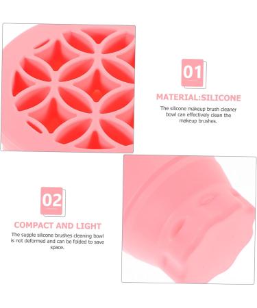 STOBAZA Retractable Silicone Scrub Cup Drying Rack Eyeshadow Brush Cleaner Bowl Cosmetic Brush Cleaner Cosmetic Brush Cleaning Tool Brush Clean Bowl Silica Gel Makeup Brush Scrubber Pink 9.20X9.20X8.60CM Pink - Buy Online on GoSupps.com