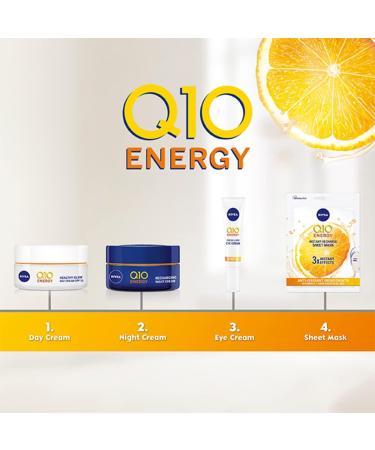 NIVEA Q10 + C Power Anti-Wrinkle Sheet Mask - 1 Piece | Vitamin C and Coenzyme Q10 Anti-Ageing Moisturiser Mask - Buy Online on GoSupps.com