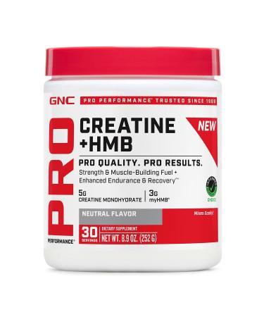 GNC Pro Performance Creatine Monohydrate + HMB Strength and Muscle Building Fuel with 5G of Creatine Monohydrate and 3g of MyHMB (30 Servings)