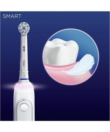 Buy Oral-B Smart Sensitive Electric Toothbrush - 5 Cleaning Modes Bluetooth App Visual Pressure Control Travel Case - Perfect Gift for Dental Care - White - Buy Online on GoSupps.com