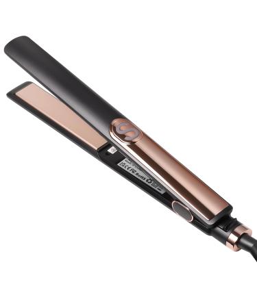 Hair Straightener and Curler 2 in 1 15s Fast Heating & 5 Temp Settings Large 3D Floating Ceramic Flat Iron Dual Voltage Straightening Irons Black