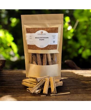Les Trouvailles D'Horty Organic Ceylon Cinnamon Sticks - 100g Bag of Sri Lankan Cinnamon - Cooking & Baking Ingredient - Asian Spice - Ba