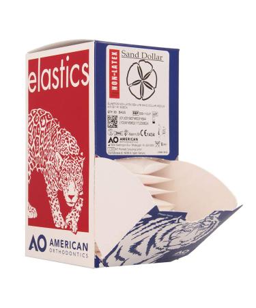 American Orthodontics Sea Life Sand Dollar Non-Latex Elastics | 1/4 Medium 4.5 Oz | 30 Packs/Box | 3,000 Elastics | Made in USA - Buy Online on GoSupps.com