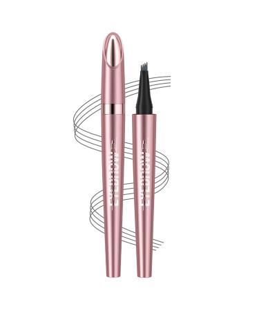 Vawolecy Waterproof Eyebrow Pencil Natural Makeup Fine Stroke Magic Eyebrow Pencil with 4 Micro Fork Tips for Women Hairlike Defined Eyebrows 3 Gray