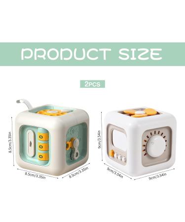 Dazztime Busy Activity Cube for Toddlers | Montessori Fidget Toys | 2 Motor Cubes with Switches Fan Mirror & Learning Drawers | Ideal for Babies & Kids 1-4 Years | Gray Green - Buy Online on GoSupps.com