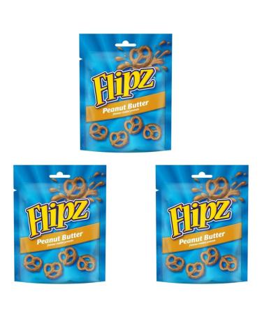 3 -way package Flipz Pretzels - 3 times Flavor Coated Pretzels - 3x90g Packing - In a delicious taste: Peanut Butter + Heartforcards Shipping protection (Peanut Butter)