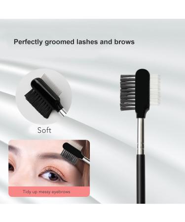 2 in 1 Eyelash Separator Brow Comb Eyebrow Brush with Stainless Steel Teeth Mascara Comb Grooming Makeup Tool Eyebrow Shaper Supplies for Eyelashes Extension - Buy Online on GoSupps.com