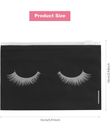 Lizusidtsy 50 Pieces Eyelash Bags Lash Bags for Aftercare Bags Eyelash Makeup Bags with Zipper for Women (Black 6X4Inch) - Buy Online on GoSupps.com