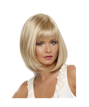 Short Blonde Wig for Women Natural Hair Synthetic Straight Full Wigs with Neat Bangs Daily Use - Buy Online on GoSupps.com