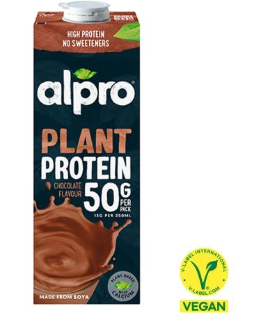 Alpro Chocolate Soya High Protein Plant-Based Long Life Drink Vegan & Dairy Free 1L - Buy Online on GoSupps.com