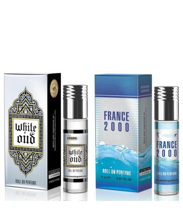 White Oud & France-2000 Roll On Perfume Alcohol Free Long Lasting Jasmine Perfume for Women and Men | Hypoallergenic Travel Size Jasmine Oil Perfume Roll On - 8Ml - Buy Online on GoSupps.com