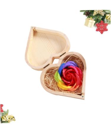 COLLBATH Soap Flower Creative Candle Rose Candle Gift Christmas Decorative Candle Natural Bar Soap Petals Guest Soap Petals Body Soap Petals for Wedding Gifts Makeup Artificial Bamboo Red 13*13cm Red - Buy Online on GoSupps.com