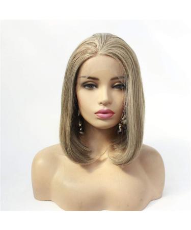 wig Front lace wig ladies short straight hair buckle inside chemical fiber wig