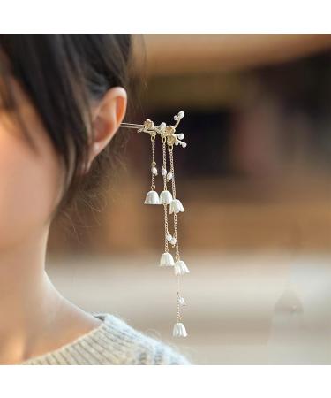 Fleymu Metal Hair Clips 1 Piece Silver Butterfly Tassel Hair Clips 1 Piece Suzuran Flower Vintage Tassel Hair Clips Delicate Women's Hair Clips Fashion Non-Slip Metal Hair Clips Hair Accessories - Buy Online on GoSupps.com