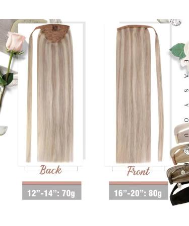 Easyouth 14 Braid Ponytail Extension - Real Hair Clip-In #18P613 Ash Blonde Mix | 70g Quality Hair Extensions for Effortless Style - Buy Online on GoSupps.com