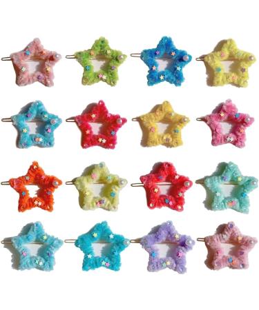 hgnxa Spring Plush Star Side Hairpin for Woman Cute Sweet Style Charm Hair Clip Aesthetics Hair Accessories 13 light blue - Buy Online on GoSupps.com