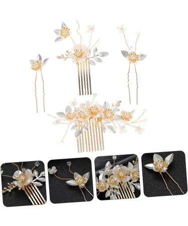 FRCOLOR 4 Sets hair accessories bride bridal Wedding Hair Pin Hair Comb Rhinestone Wedding Hair wedding decorations for ceremony rhinestone headpiece Zinc alloy fine flower headdress - Buy Online on GoSupps.com