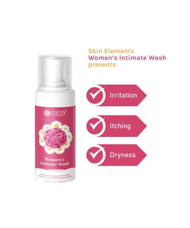 Skin Elements Intimate Wash for Women - 4.05 Fl Oz | Rose & Chamomile Water, Calendula & Aloe Vera Extracts | Prevents Itching, Irritation & Bad Odor - Buy Online on GoSupps.com