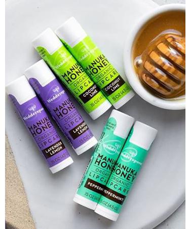 Wedderspoon Organic Manuka Honey Lip Balm - Coconut Lime (2 Pack) | Moisturizing & Smooth - Buy Online on GoSupps.com