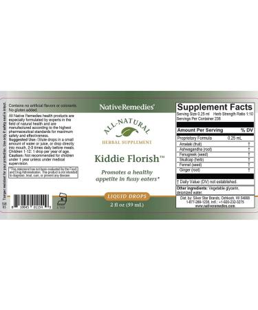 Buy Native Remedies Kiddie Florish - All Natural Herbal Supplement for Picky Eaters - 59 mL | Healthy Appetite Support Worldwide Shipping - Buy Online on GoSupps.com