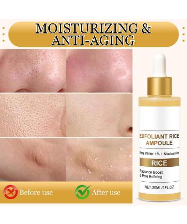 DULZEN Peel Shot Glow Rice Ampoule Duo Peel Shot Rice Duo Peeling Face with White Rice Gentle Rice Peeling for the Face Blackhead Remover Glow Rice Scrub for all skin - Buy Online on GoSupps.com