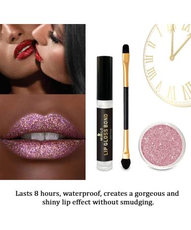 Shop Eomsky Glitter Lips Kit 4 Colors Diamond Glitter Lipstick & Waterproof Metallic Pearl Gloss Includes Lip Primer & Brush for Flawless Sparkling Lips - Buy Online on GoSupps.com