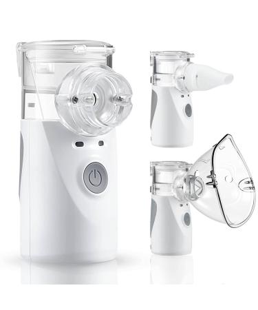 Nebulizer Machine for Adults & Kids, Portable Nebulizer Personal Cool Mist Steam Inhaler for Kids Adults, Travel or Home Daily Use. White