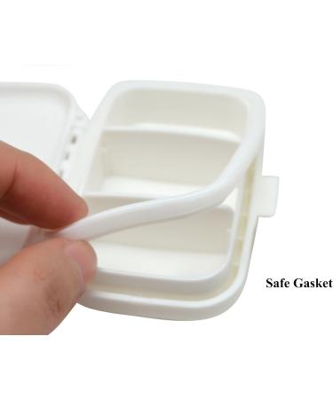 Small Pill Box Organizer | Travel Medication Case with 3 Compartments | Daily Vitamin Holder - White - Buy Online on GoSupps.com